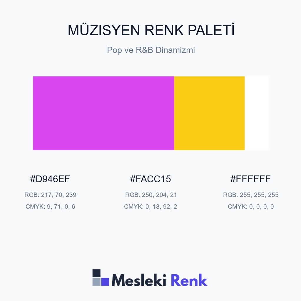 Müzisyen Pop ve R&B Dinamizmi Renk Paleti