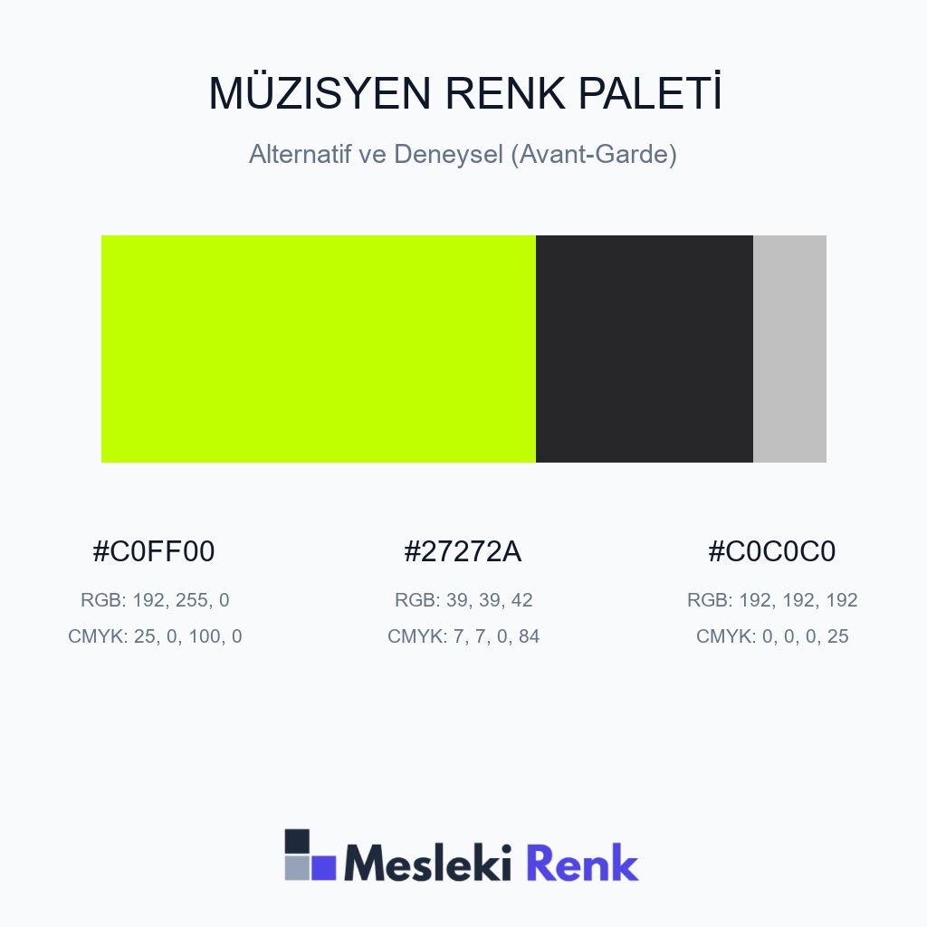 Müzisyen Alternatif ve Deneysel (Avant-Garde) Renk Paleti