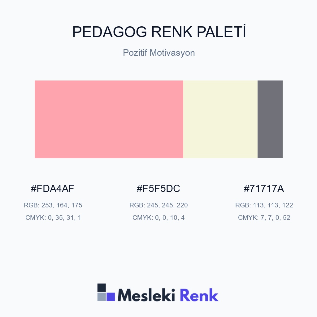 Pedagog Pozitif Motivasyon Renk Paleti