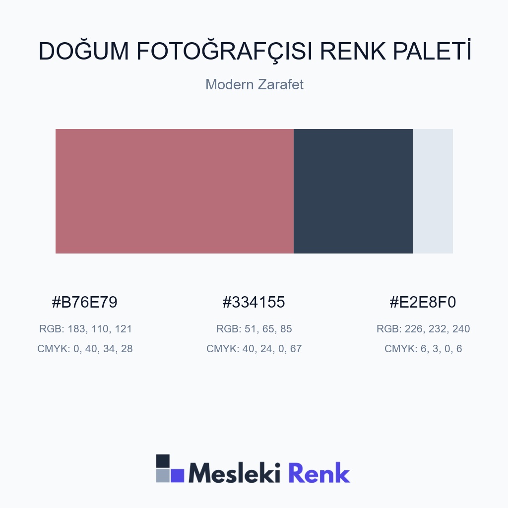 Doğum Fotoğrafçısı Modern Zarafet Renk Paleti