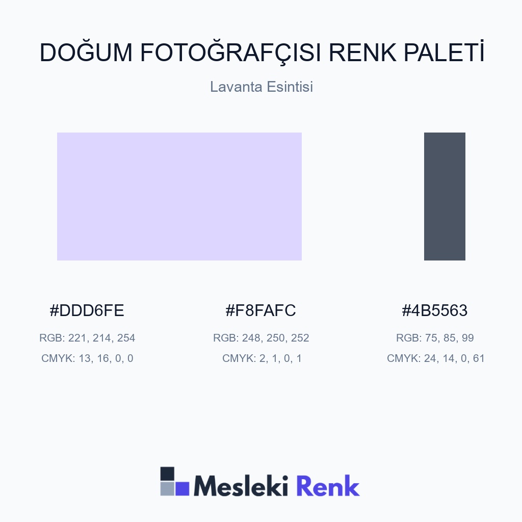 Doğum Fotoğrafçısı Lavanta Esintisi Renk Paleti
