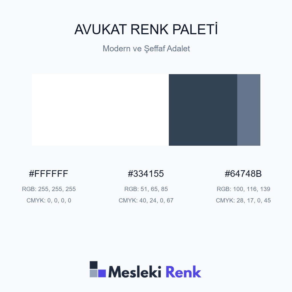 Avukat Modern ve Şeffaf Adalet Renk Paleti