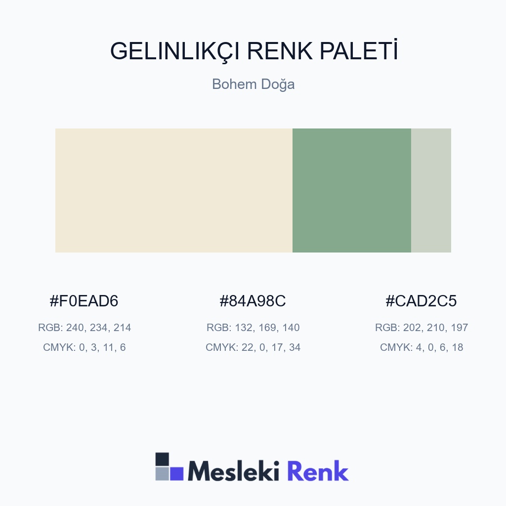 Gelinlikçi Bohem Doğa Renk Paleti