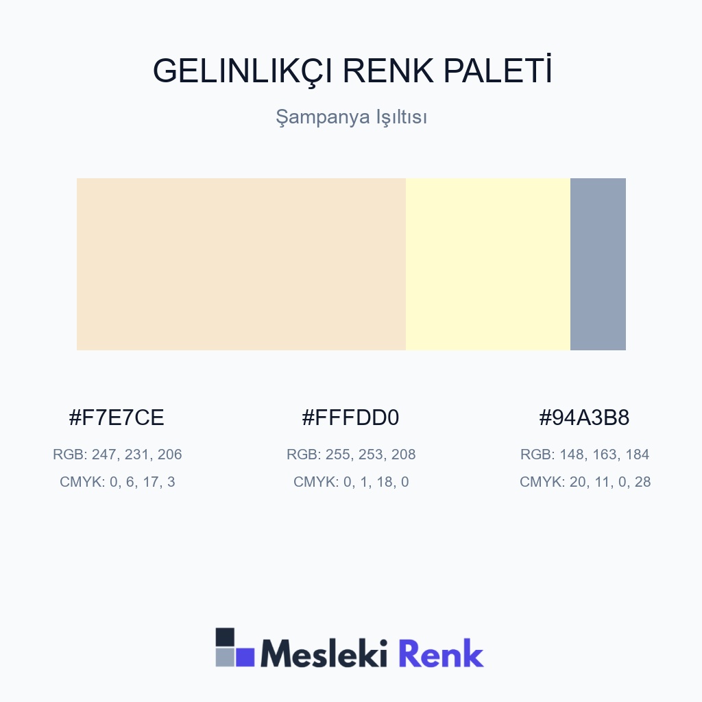Gelinlikçi Şampanya Işıltısı Renk Paleti
