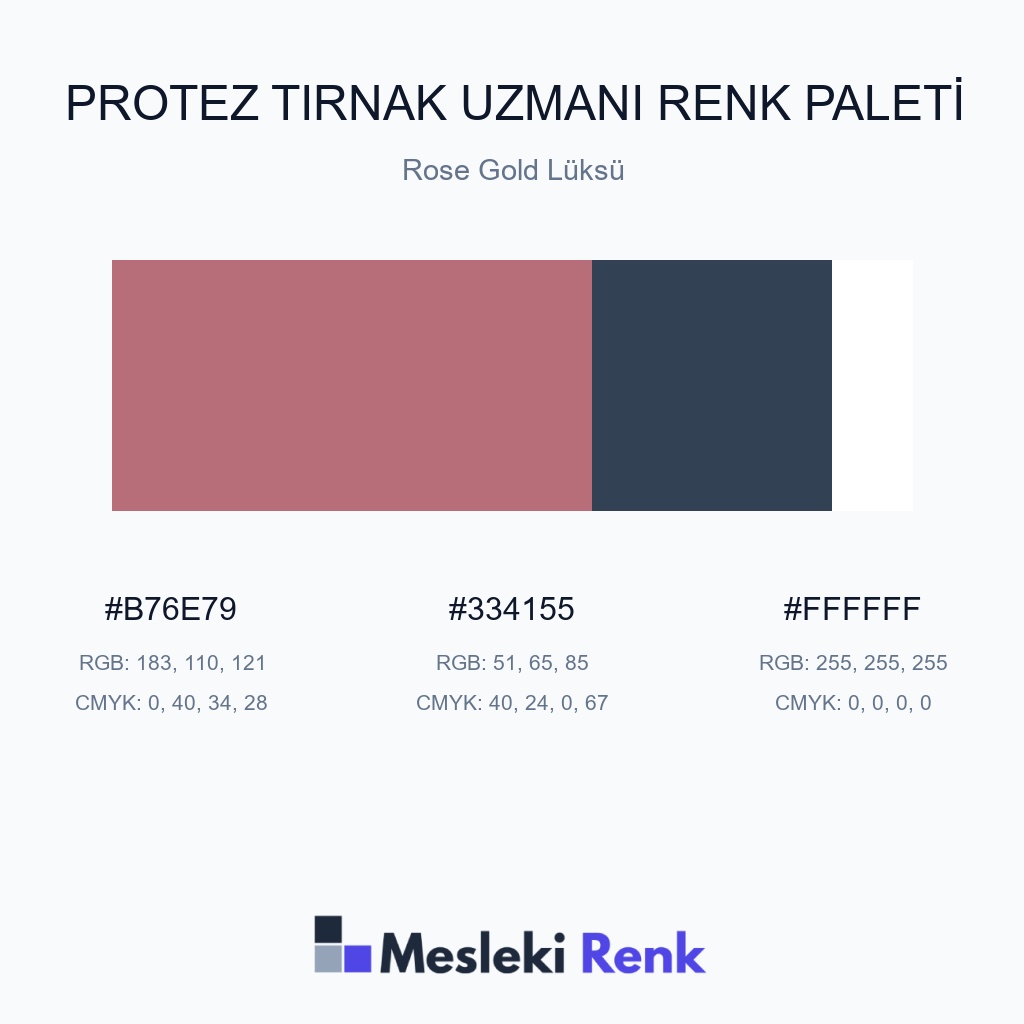 Protez Tırnak Uzmanı Rose Gold Lüksü Renk Paleti