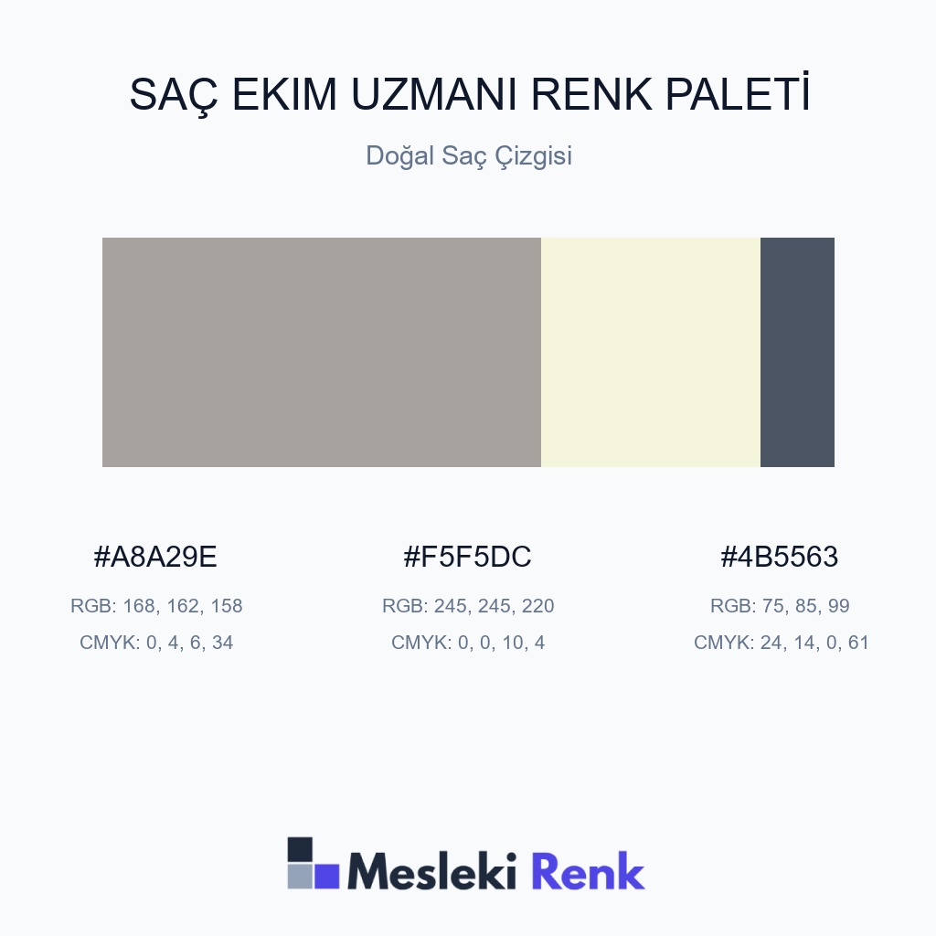 Saç Ekim Uzmanı Doğal Saç Çizgisi Renk Paleti