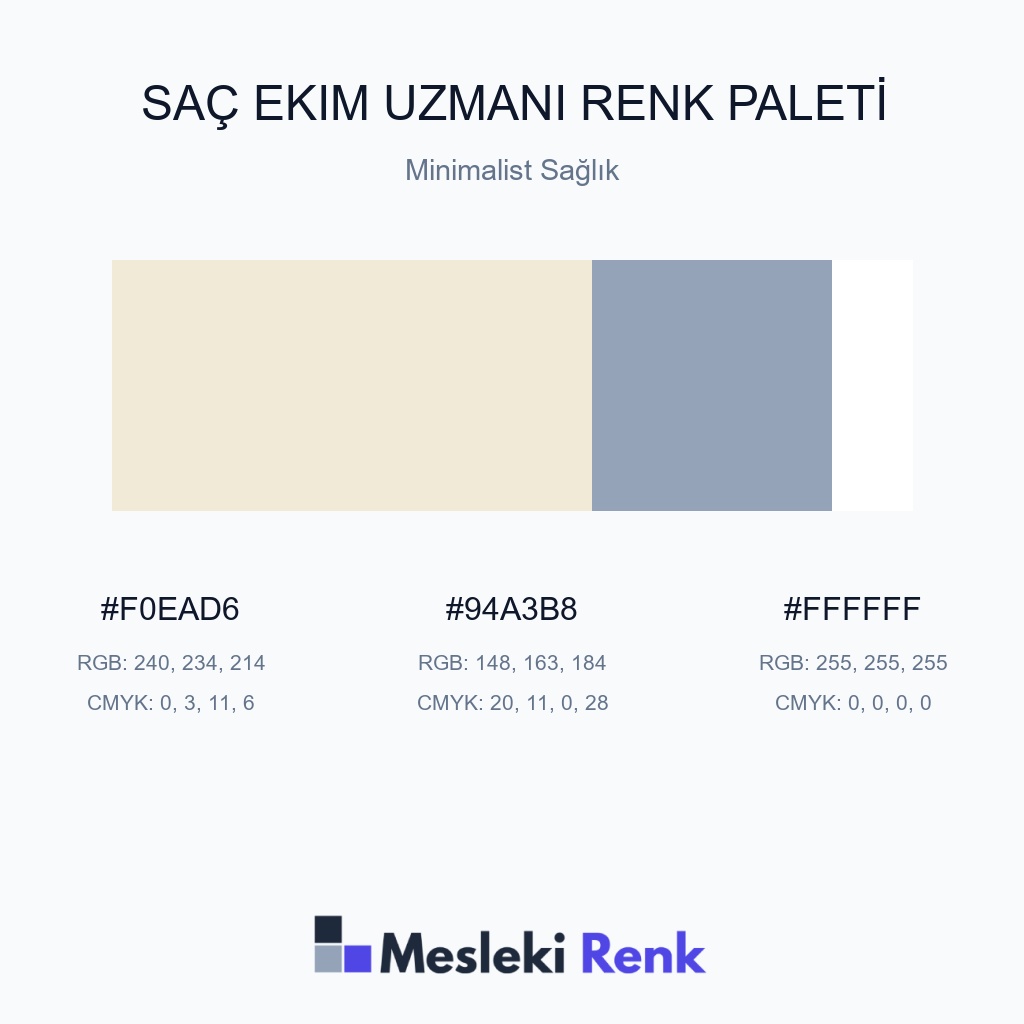Saç Ekim Uzmanı Minimalist Sağlık Renk Paleti