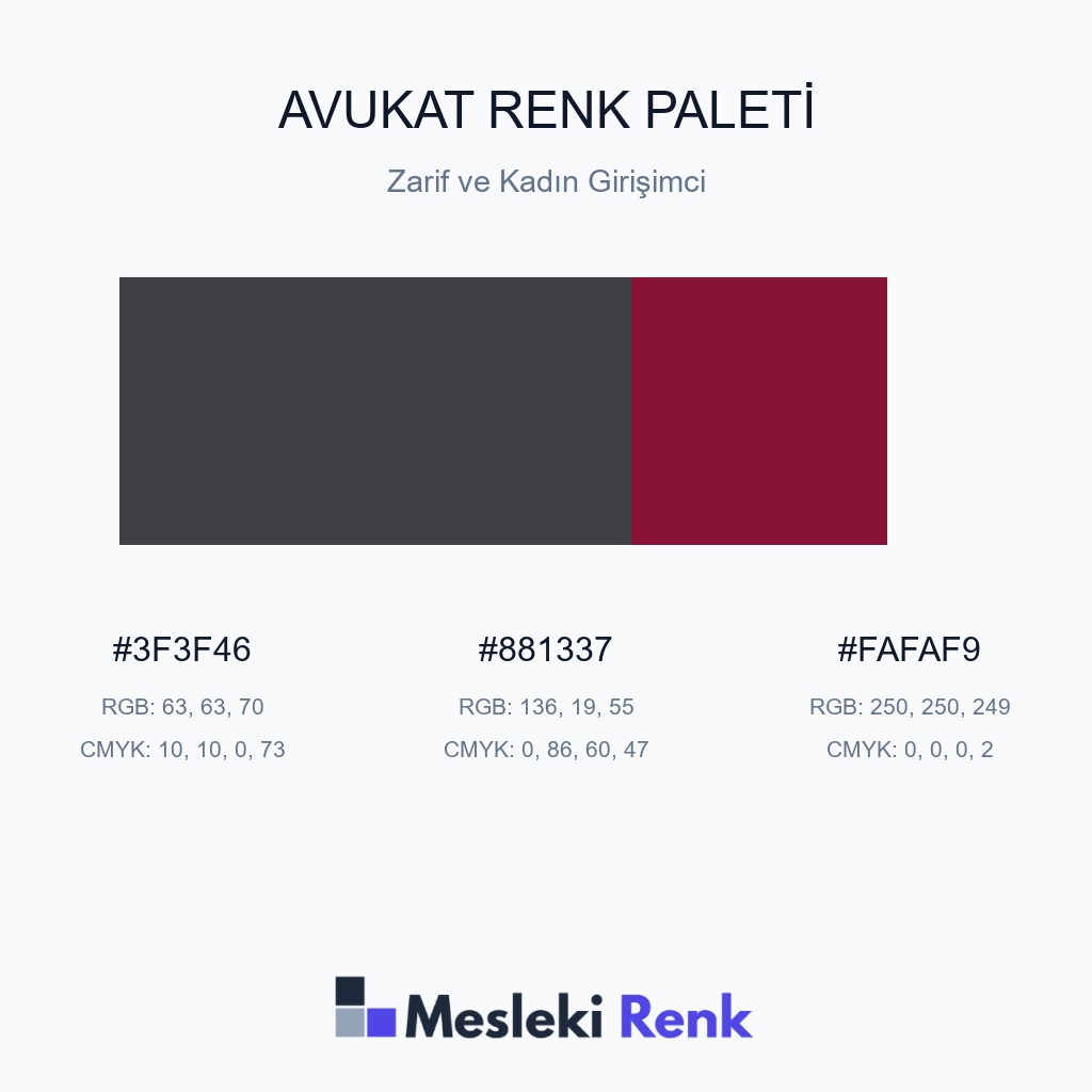Avukat Zarif ve Kadın Girişimci Renk Paleti