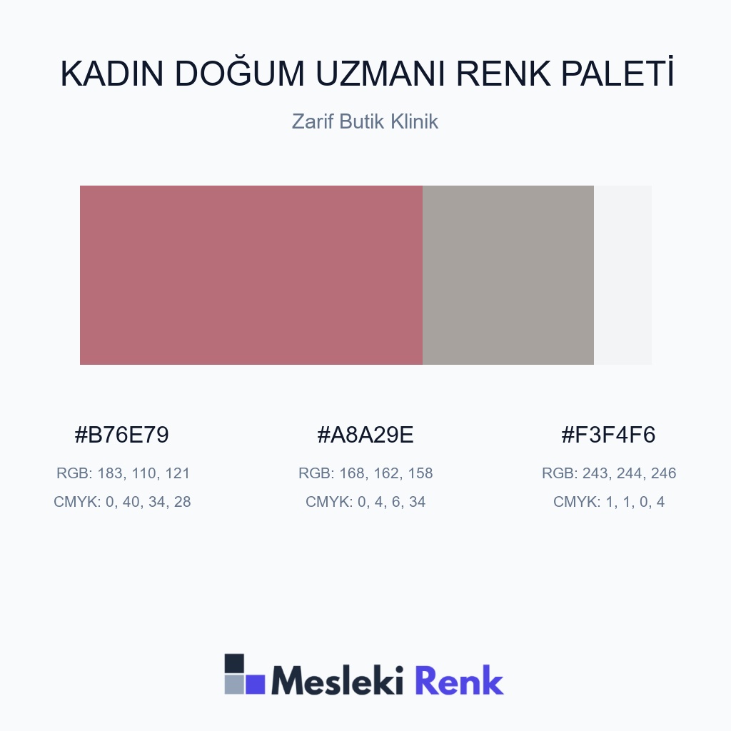 Kadın Doğum Uzmanı Zarif Butik Klinik Renk Paleti