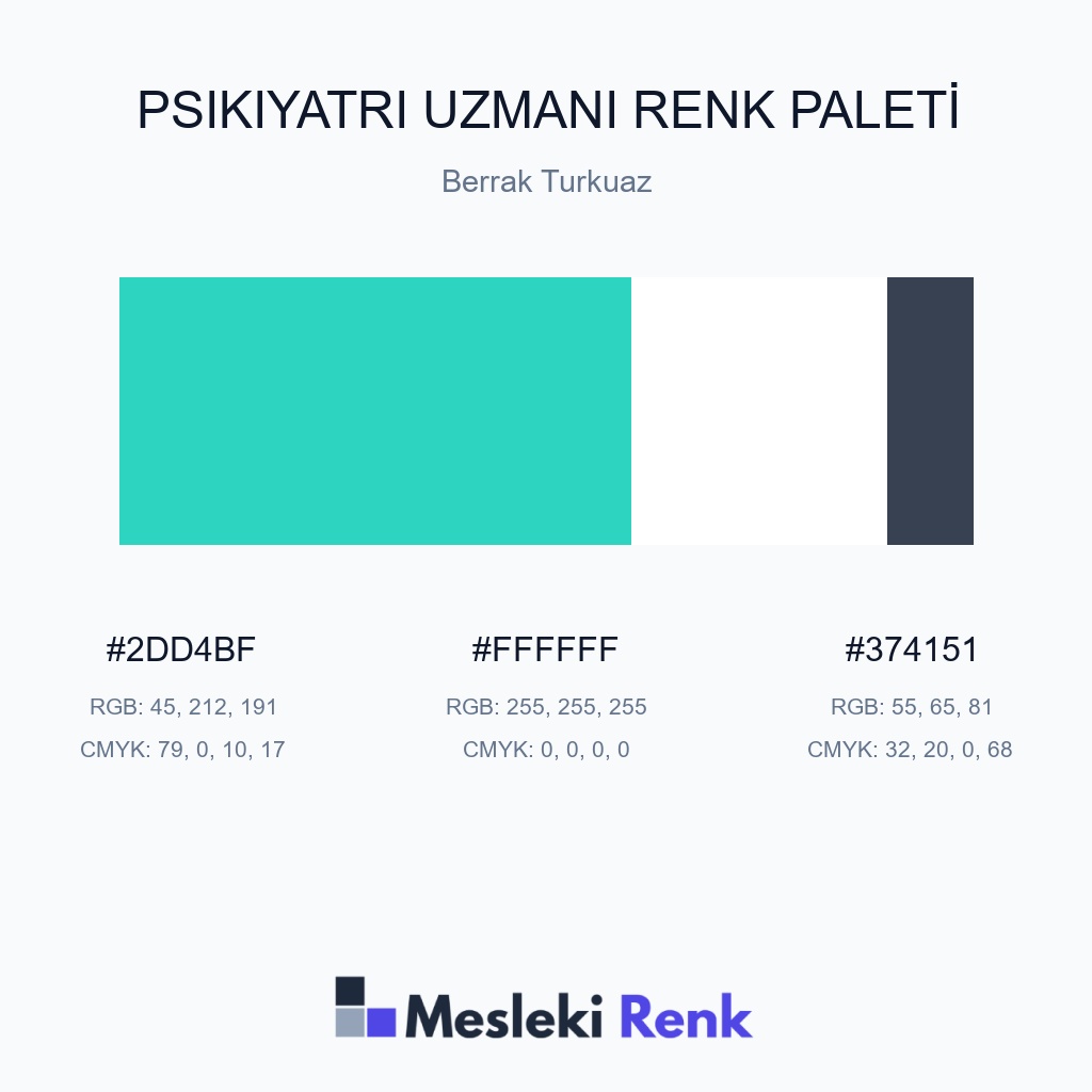 Psikiyatri Uzmanı Berrak Turkuaz Renk Paleti