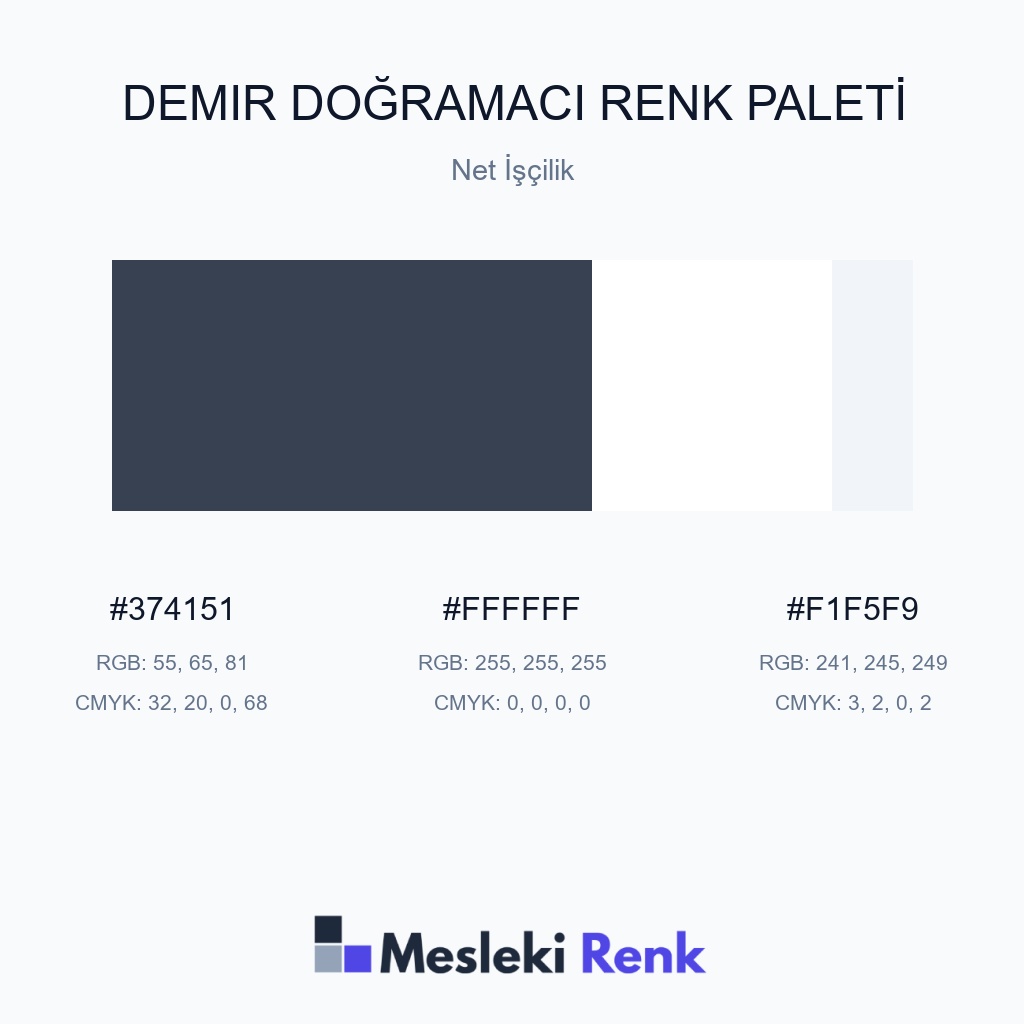 Demir Doğramacı Net İşçilik Renk Paleti