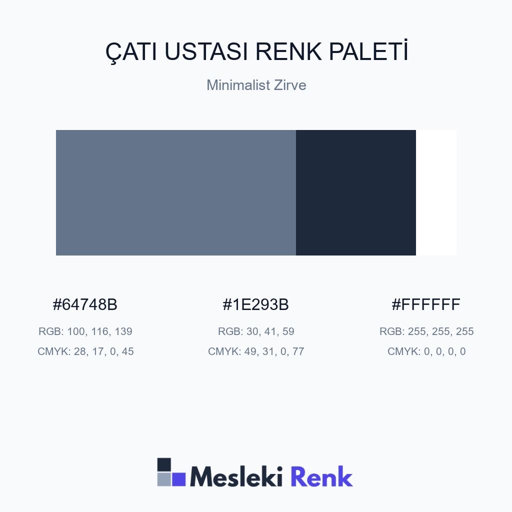 Çatı Ustası Minimalist Zirve Renk Paleti