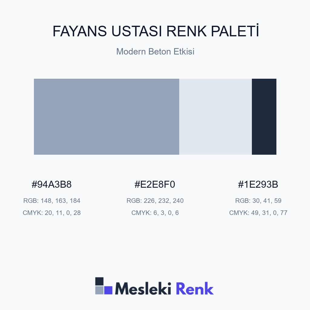 Fayans Ustası Modern Beton Etkisi Renk Paleti