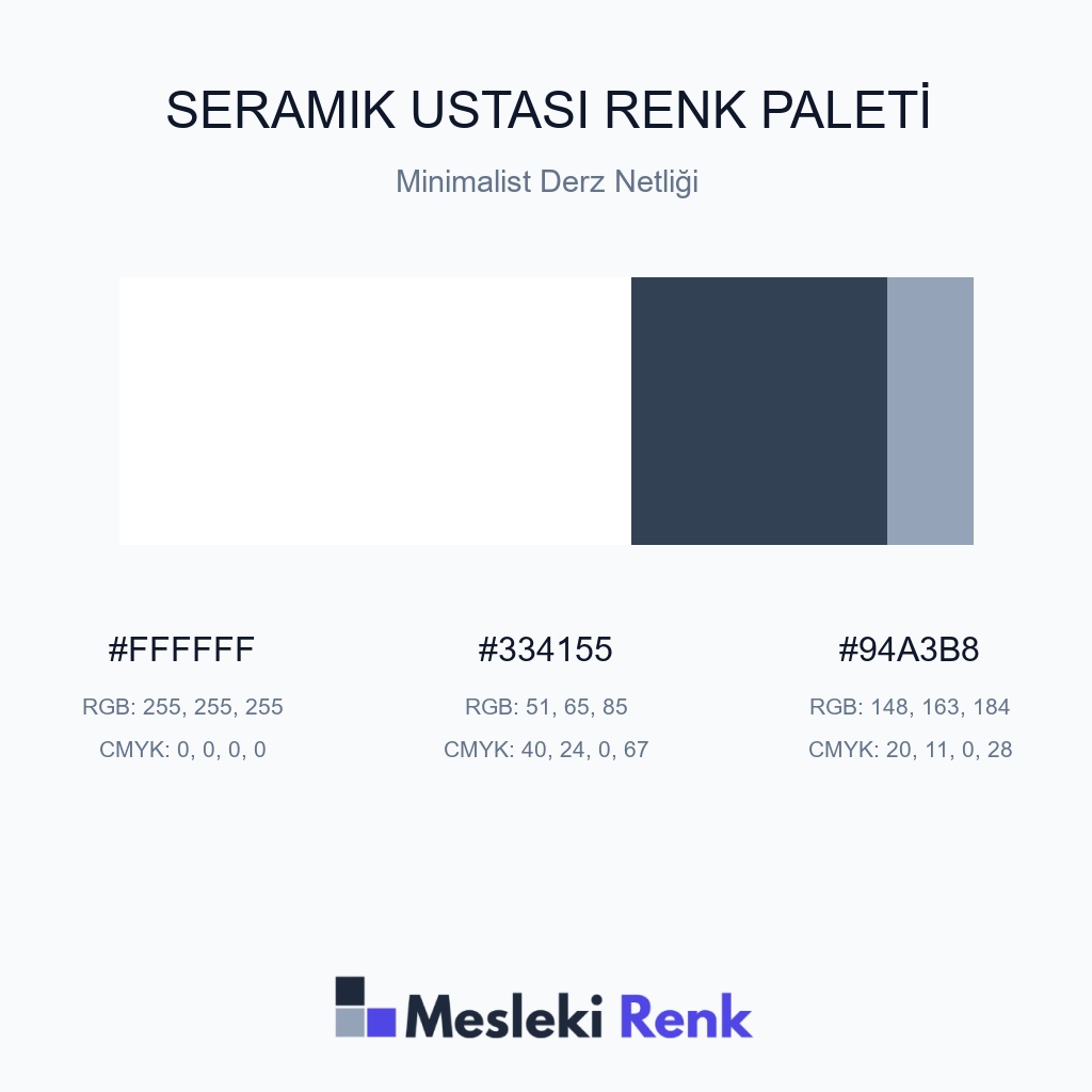 Seramik Ustası Minimalist Derz Netliği Renk Paleti