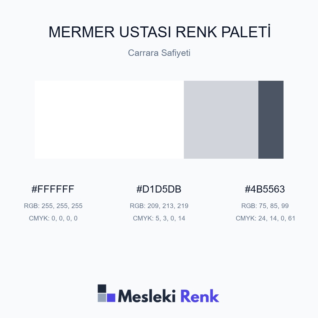 Mermer Ustası Carrara Safiyeti Renk Paleti