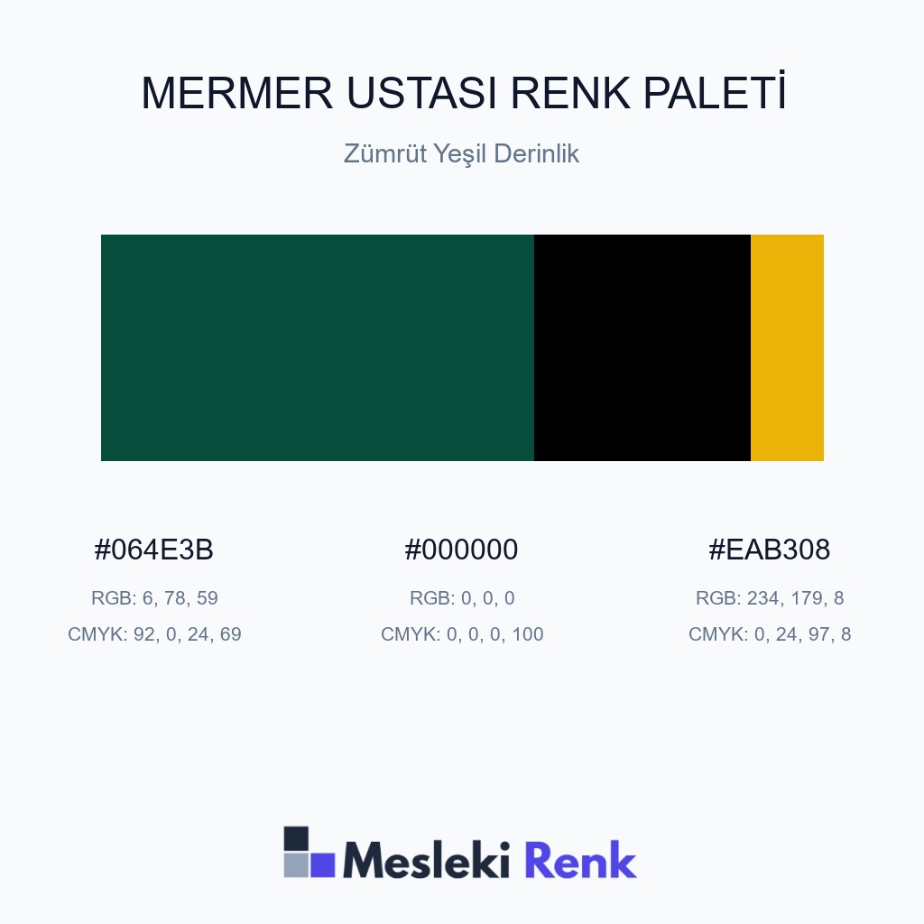 Mermer Ustası Zümrüt Yeşil Derinlik Renk Paleti