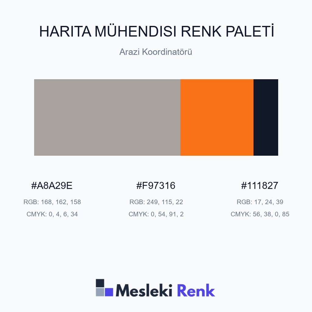 Harita Mühendisi Arazi Koordinatörü Renk Paleti