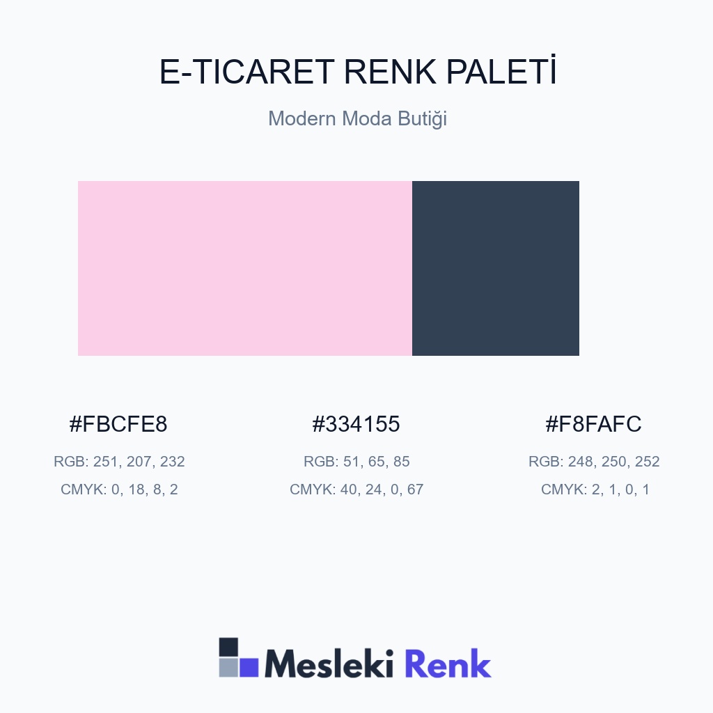 E-Ticaret Modern Moda Butiği Renk Paleti
