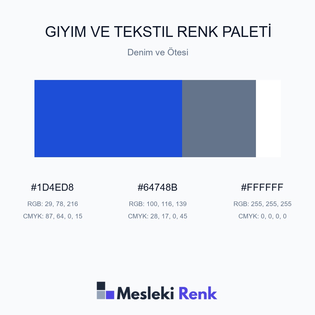 Giyim ve Tekstil Denim ve Ötesi Renk Paleti