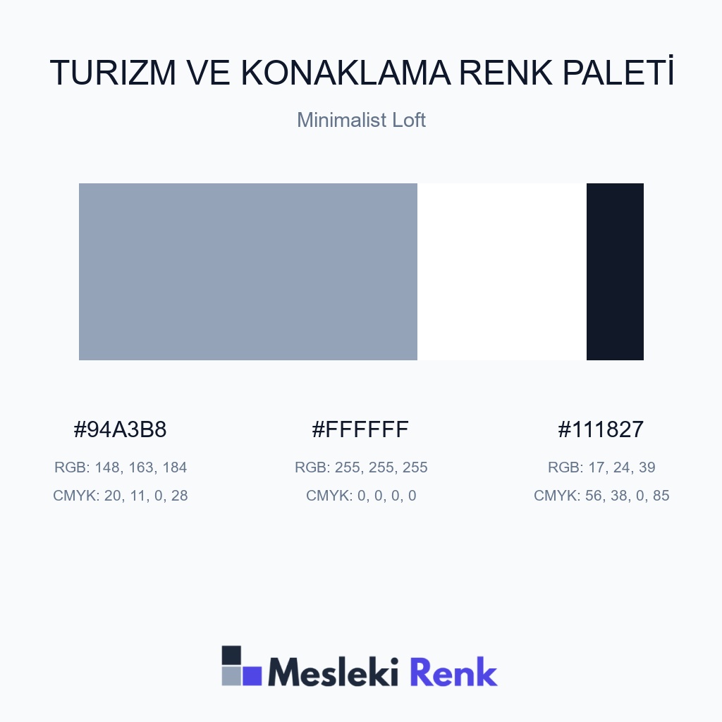 Turizm ve Konaklama Minimalist Loft Renk Paleti