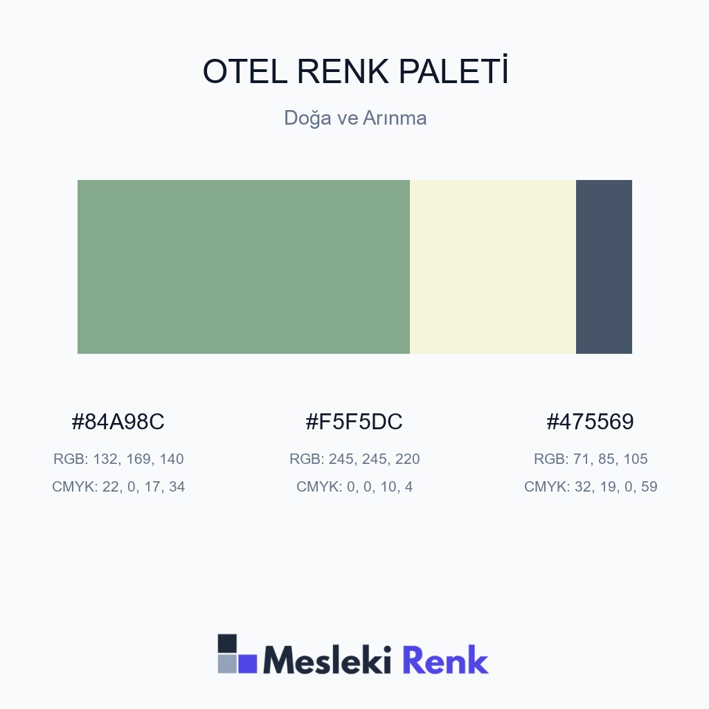 Otel Doğa ve Arınma Renk Paleti