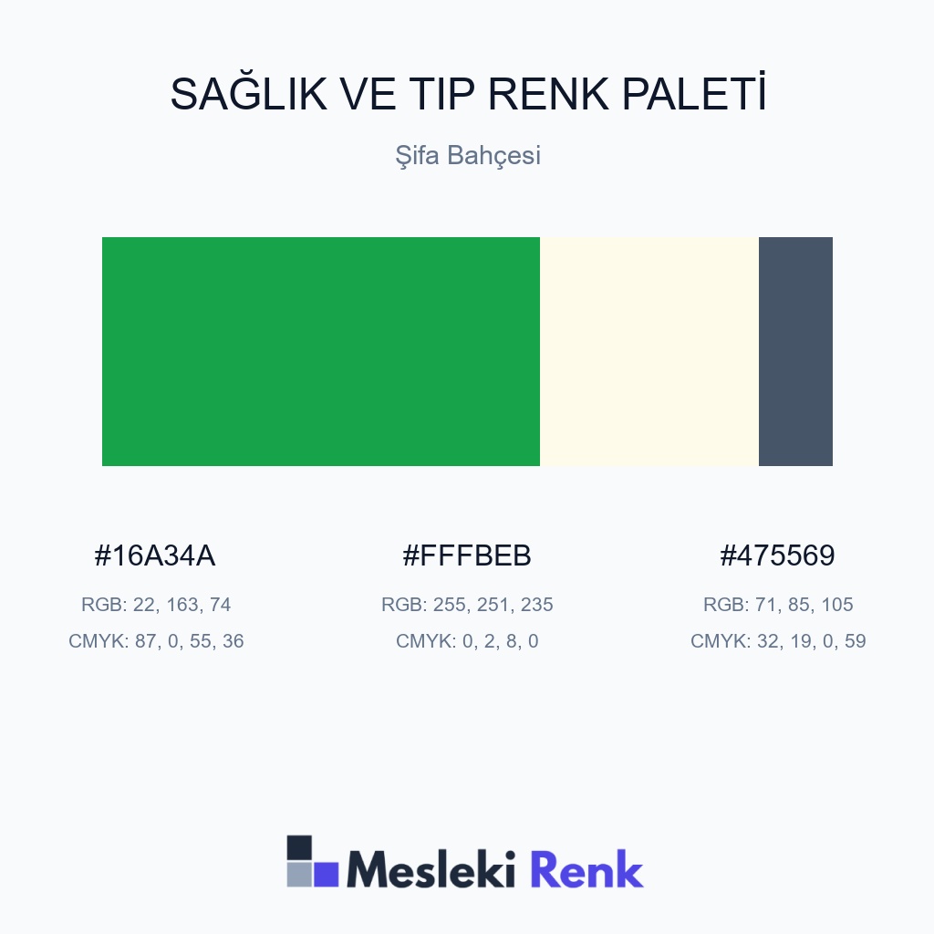 Sağlık ve Tıp Şifa Bahçesi Renk Paleti