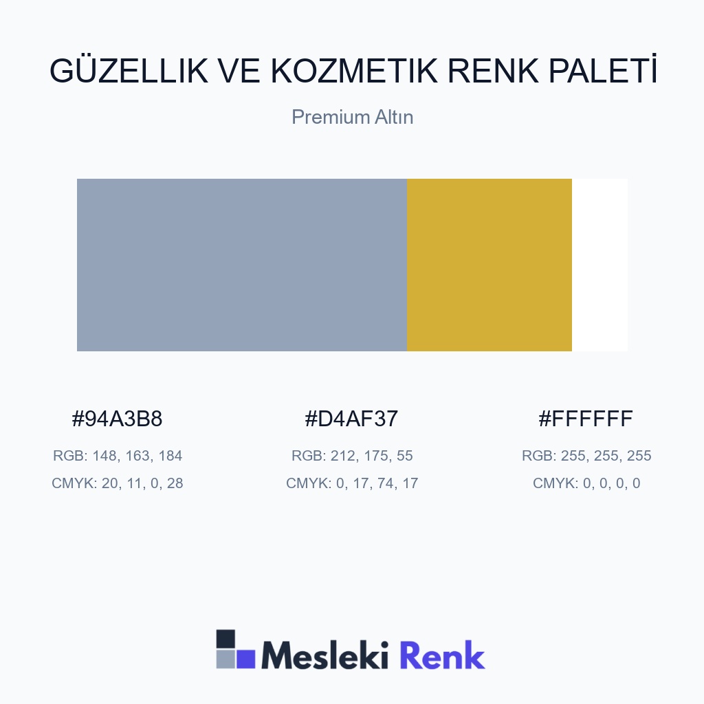 Güzellik ve Kozmetik Premium Altın Renk Paleti