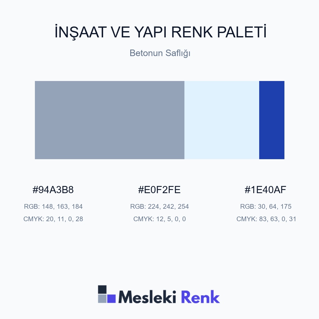 İnşaat ve Yapı Betonun Saflığı Renk Paleti