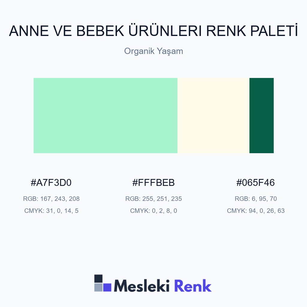Anne ve Bebek Ürünleri Organik Yaşam Renk Paleti