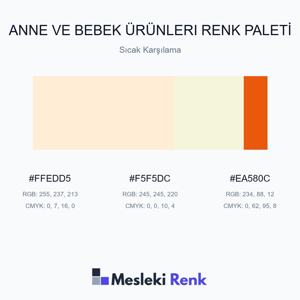 Anne ve Bebek Ürünleri Sıcak Karşılama Renk Paleti