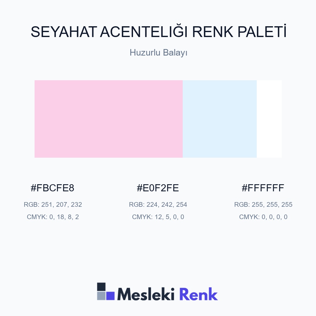 Seyahat Acenteliği Huzurlu Balayı Renk Paleti