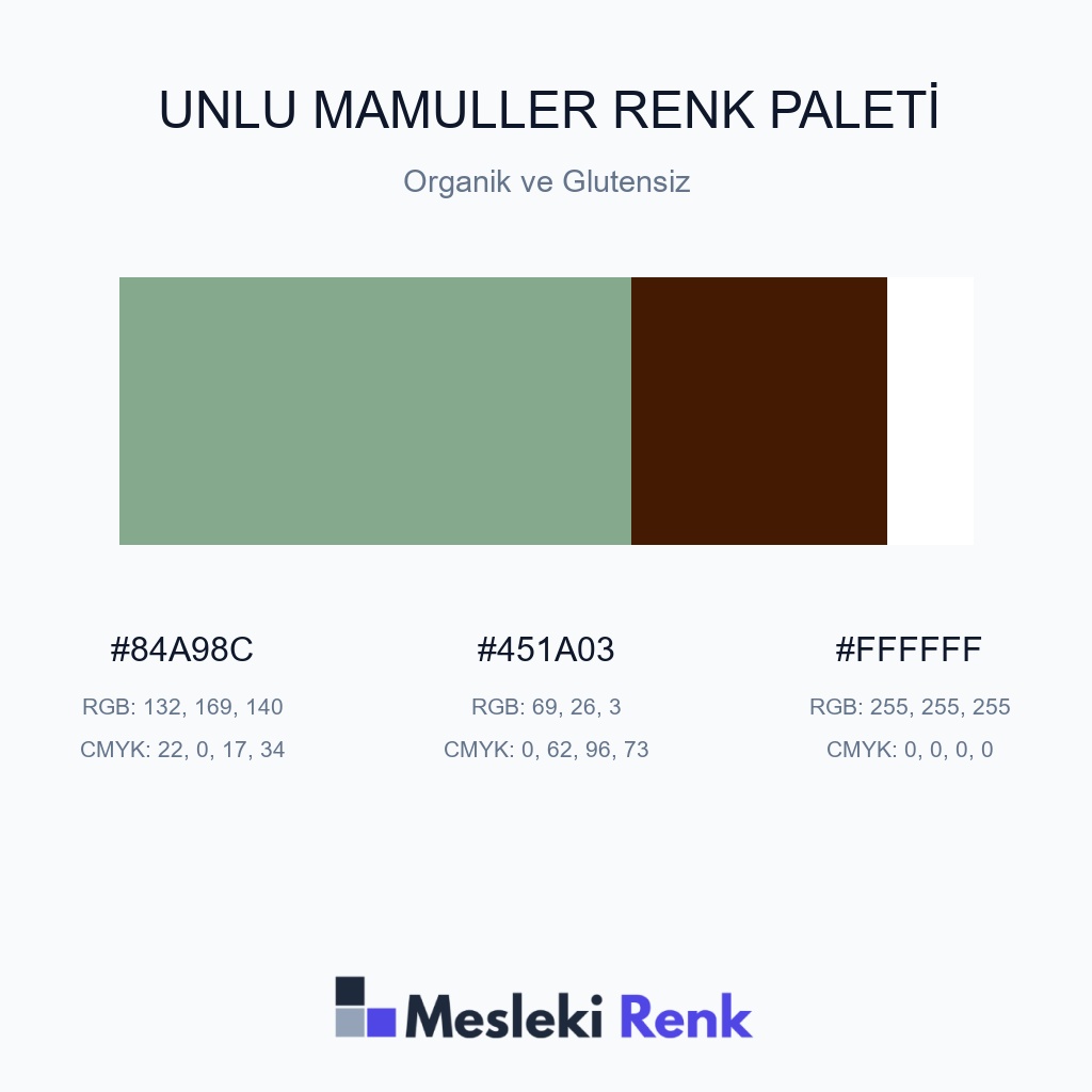 Unlu Mamuller Organik ve Glutensiz Renk Paleti