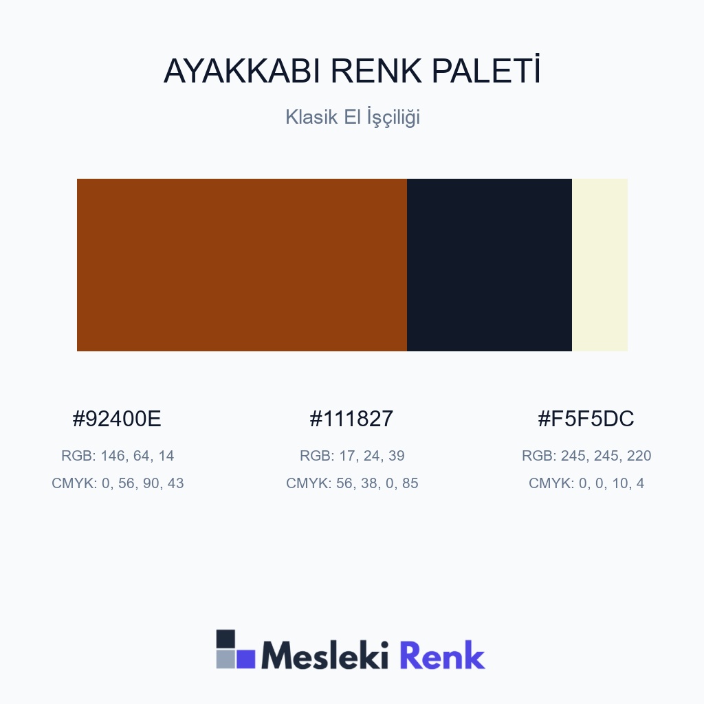 Ayakkabı Klasik El İşçiliği Renk Paleti