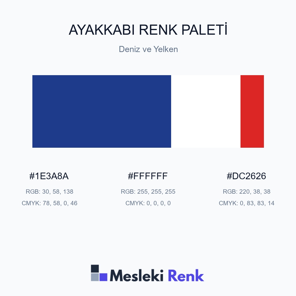 Ayakkabı Deniz ve Yelken Renk Paleti