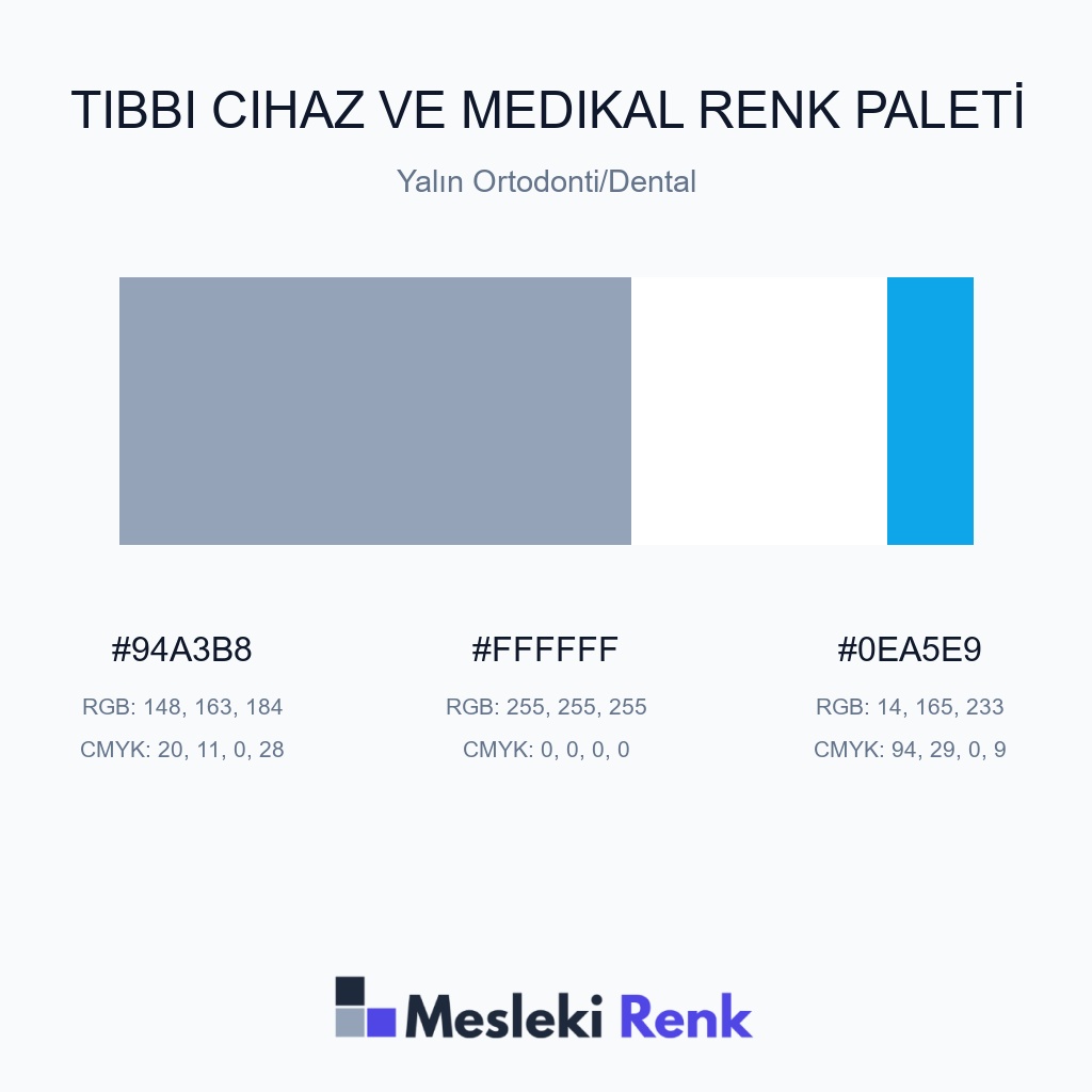 Tıbbi Cihaz ve Medikal Yalın Ortodonti/Dental Renk Paleti