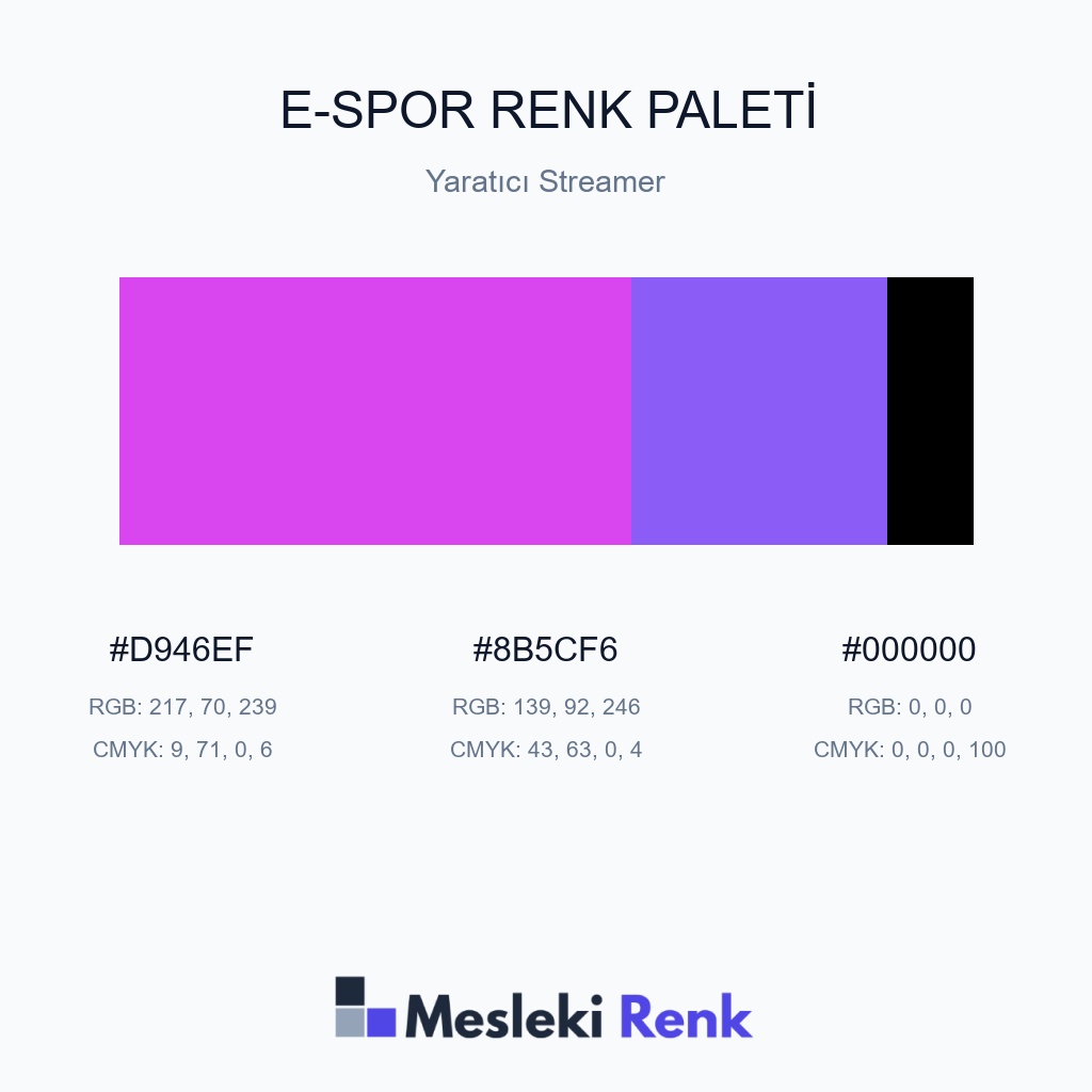 E-Spor Yaratıcı Streamer Renk Paleti