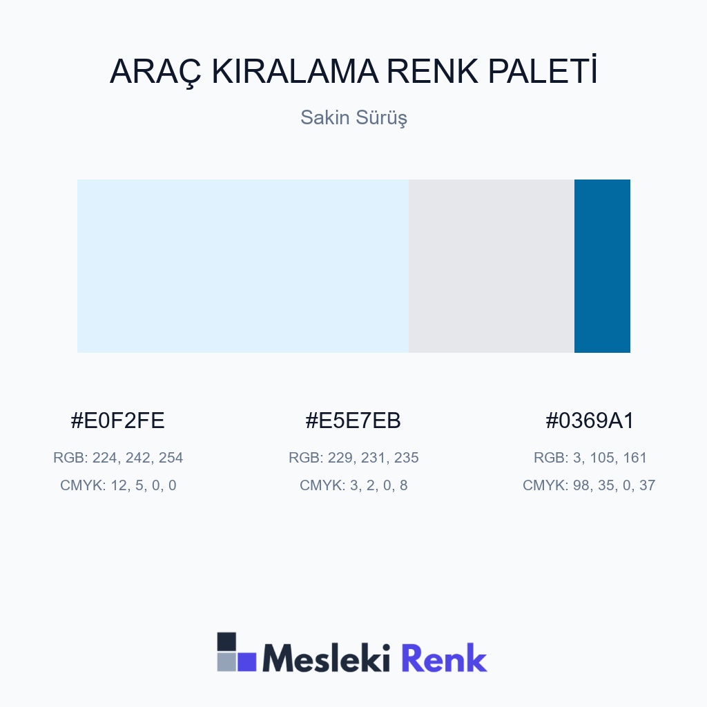 Araç Kiralama Sakin Sürüş Renk Paleti