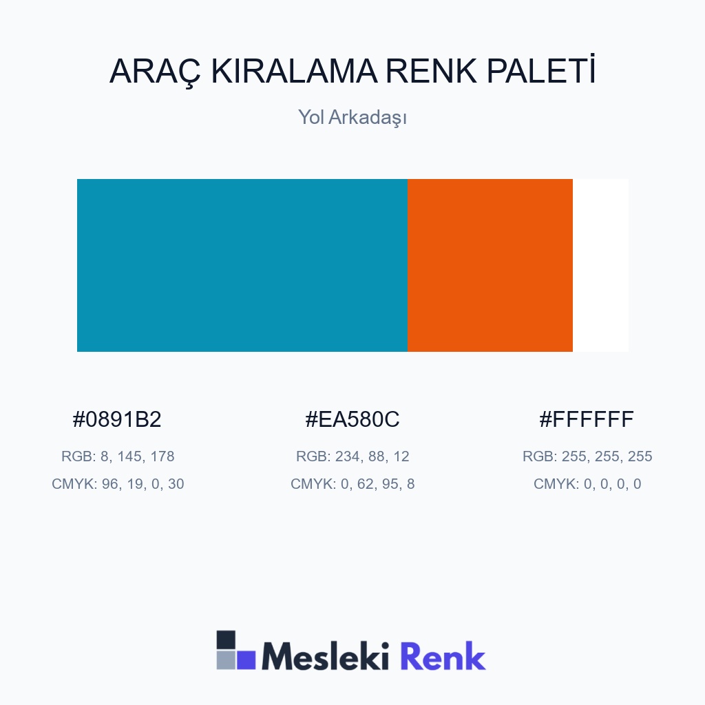 Araç Kiralama Yol Arkadaşı Renk Paleti