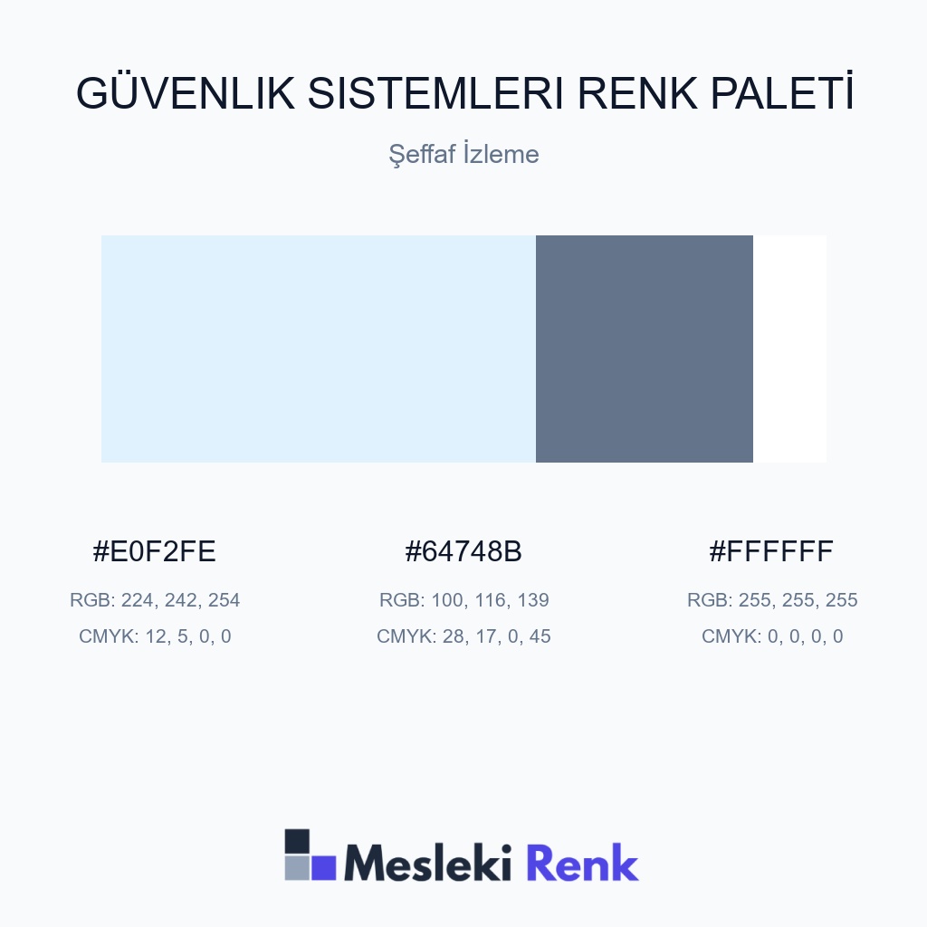 Güvenlik Sistemleri Şeffaf İzleme Renk Paleti