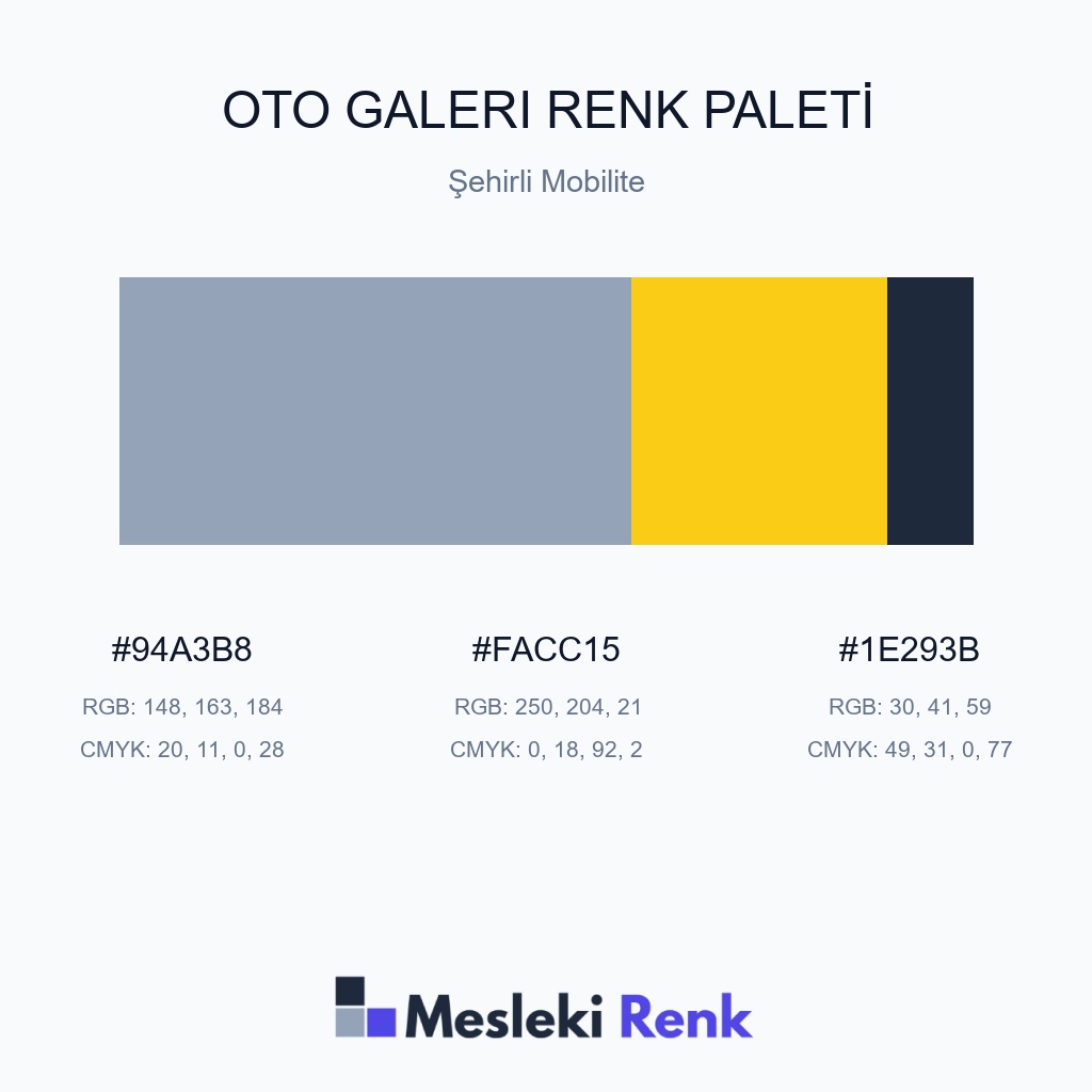Oto Galeri Şehirli Mobilite Renk Paleti