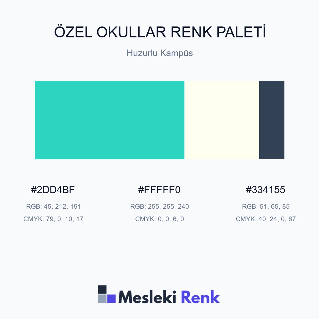 Özel Okullar Huzurlu Kampüs Renk Paleti