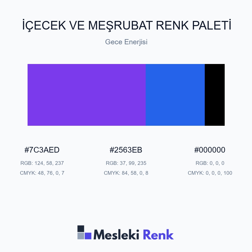 İçecek ve Meşrubat Gece Enerjisi Renk Paleti