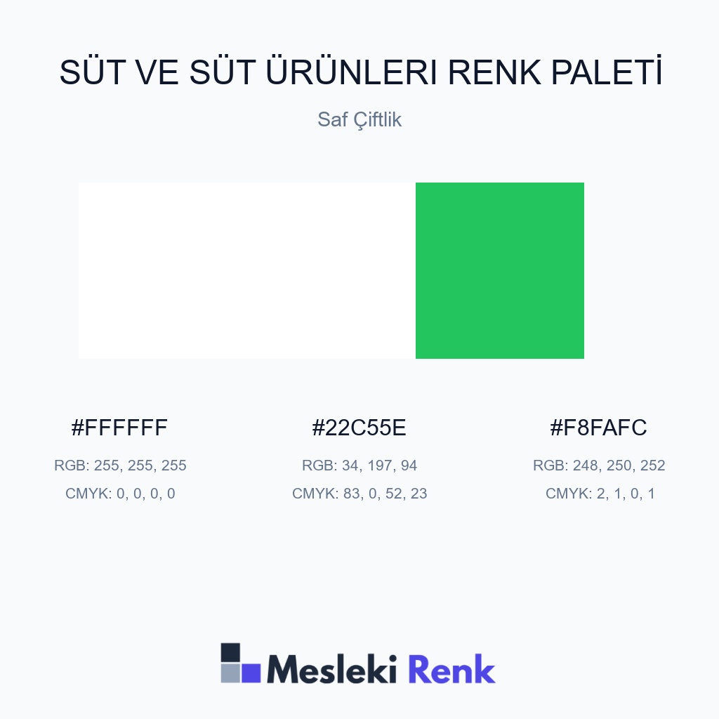 Süt ve Süt Ürünleri Saf Çiftlik Renk Paleti