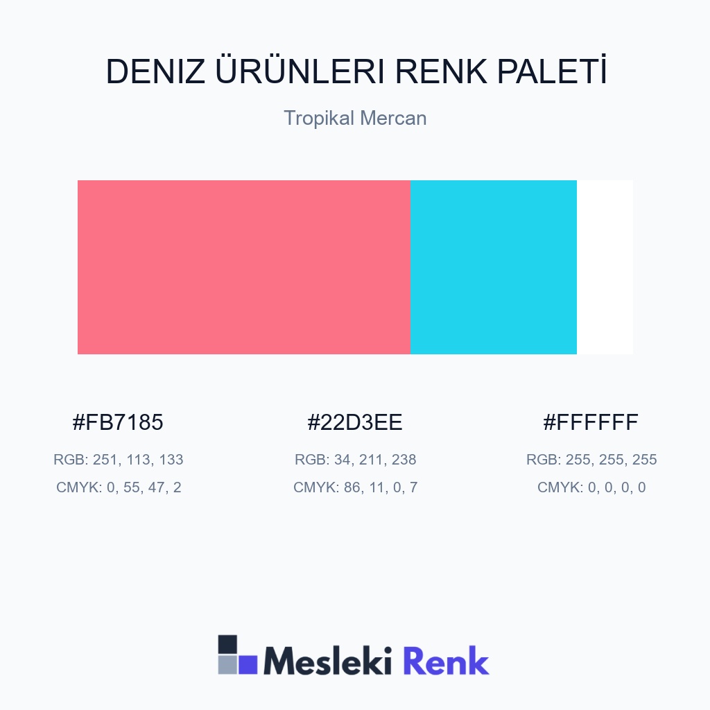 Deniz Ürünleri Tropikal Mercan Renk Paleti