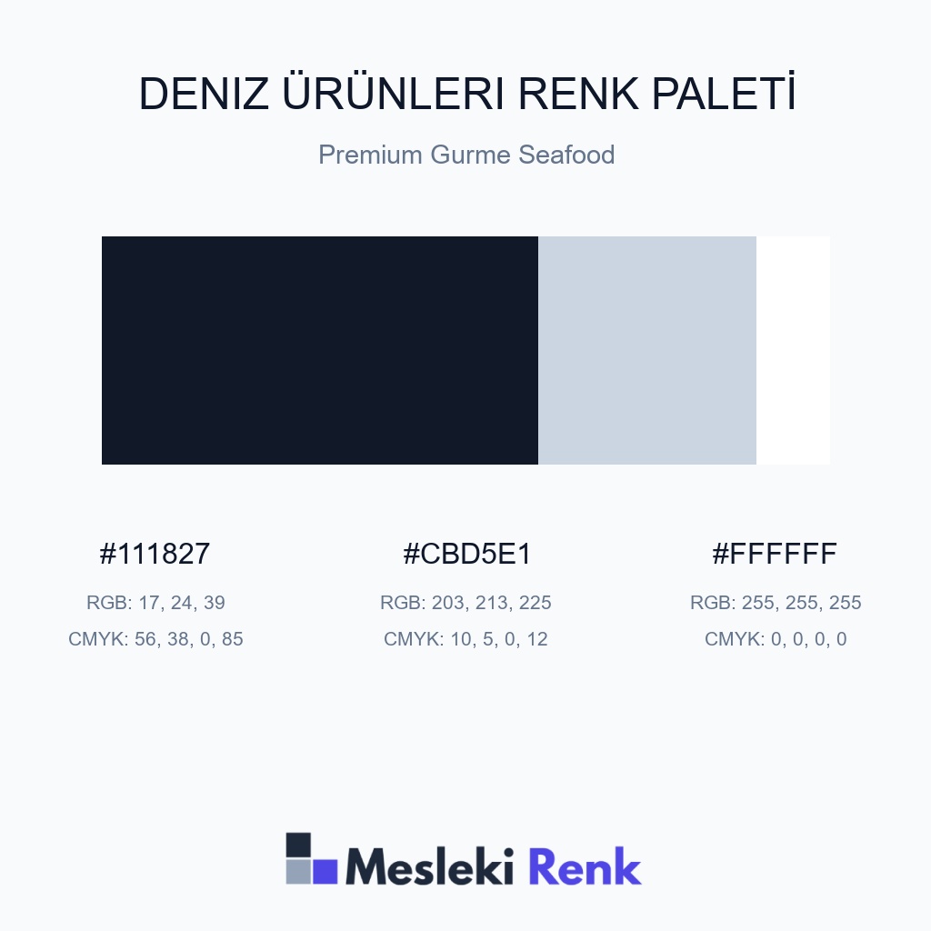 Deniz Ürünleri Premium Gurme Seafood Renk Paleti