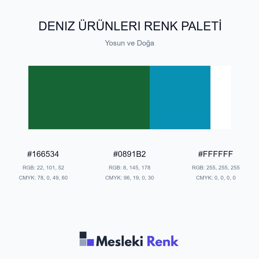 Deniz Ürünleri Yosun ve Doğa Renk Paleti