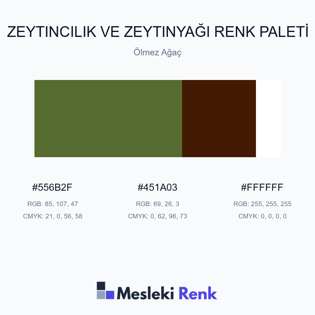 Zeytincilik ve Zeytinyağı Ölmez Ağaç Renk Paleti
