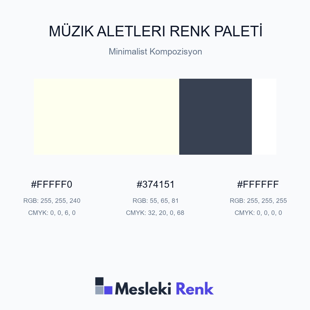 Müzik Aletleri Minimalist Kompozisyon Renk Paleti