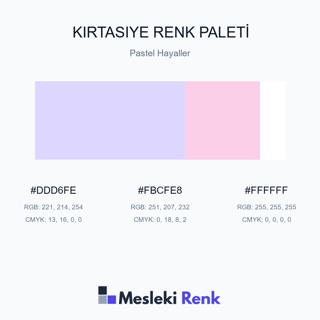 Kırtasiye Pastel Hayaller Renk Paleti