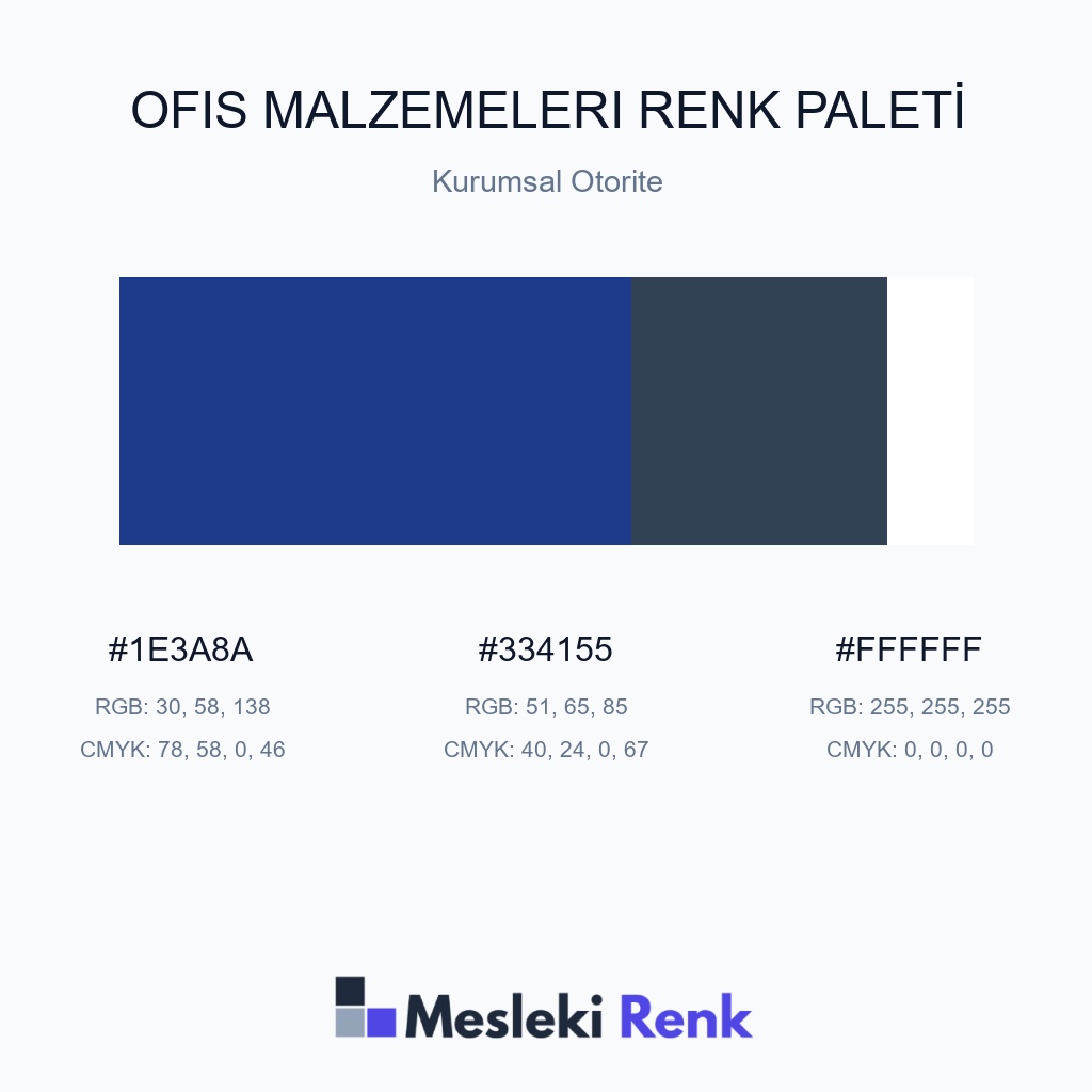 Ofis Malzemeleri Kurumsal Otorite Renk Paleti